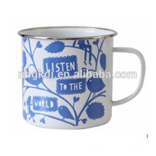 New design mug printing metal enamel cup